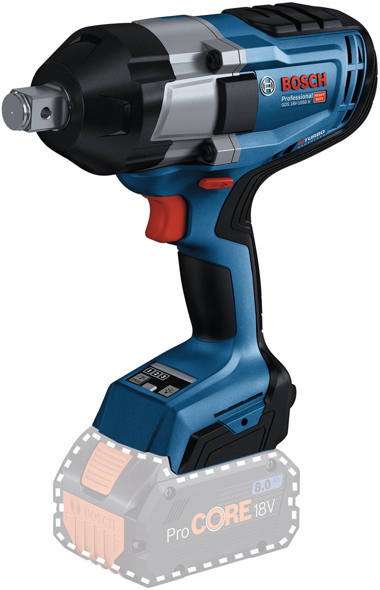 Llave de impacto a bateria bosch 3 4 gds18v-1050h desnuda
