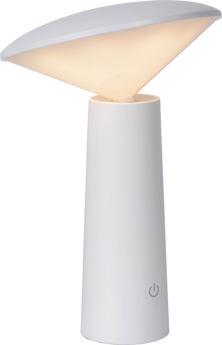 Lucide jive - lámpara de mesa recargable interior exterior - batería recargable - ø 13,7 cm - LED regulable - CCT - 1x3W 2800K 6500K - IP44 - blanco