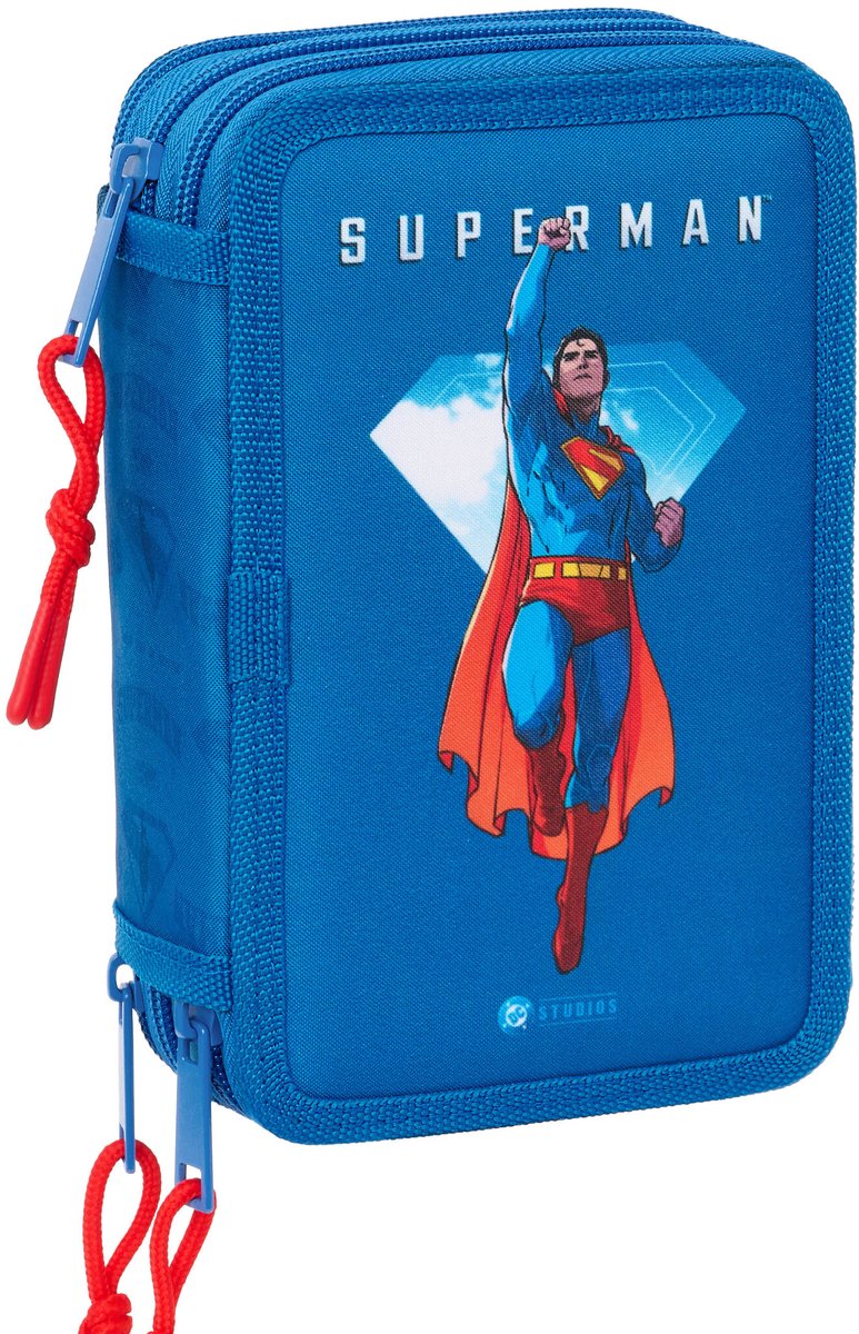 Superman gevuld etui superhero - 37 stuks - 19.5 x 12.5 x 5.5 cm - polyester