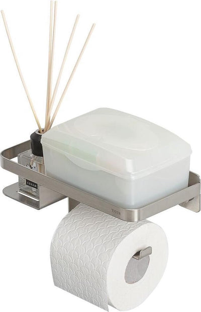 Tiger caddy - portarotolo con ripiano 24 cm - acciaio inossidabile spazzolato