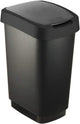 Rotho salsa - cubo de basura - tapa abatible - 25l - sin bpa - negro