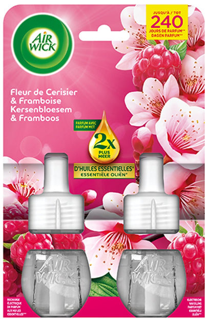 Air wick electric air freshener cherry blossom raspberry - refill duo 2x19ml