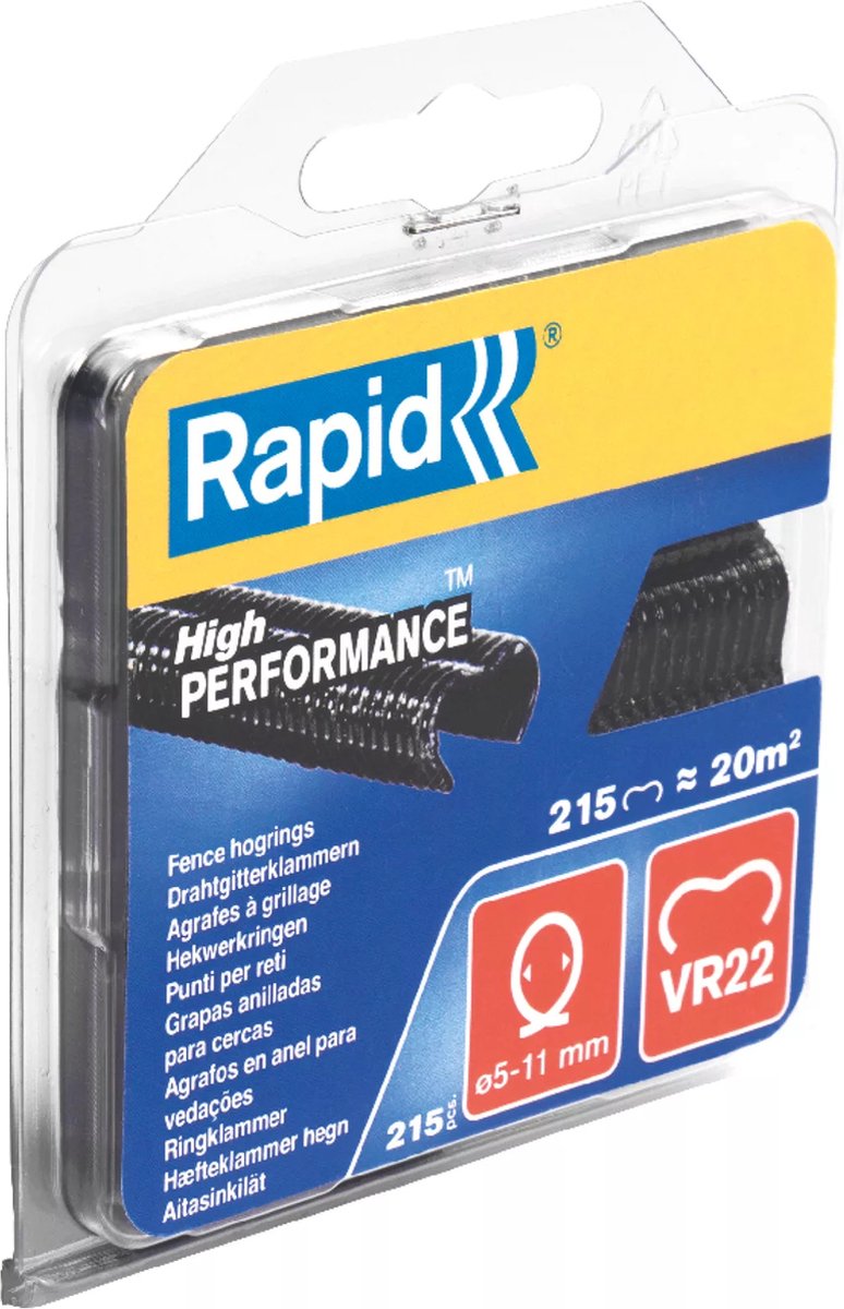 Rapid 1011750 - hogrings vr22 nero (215) | 3 pezzi