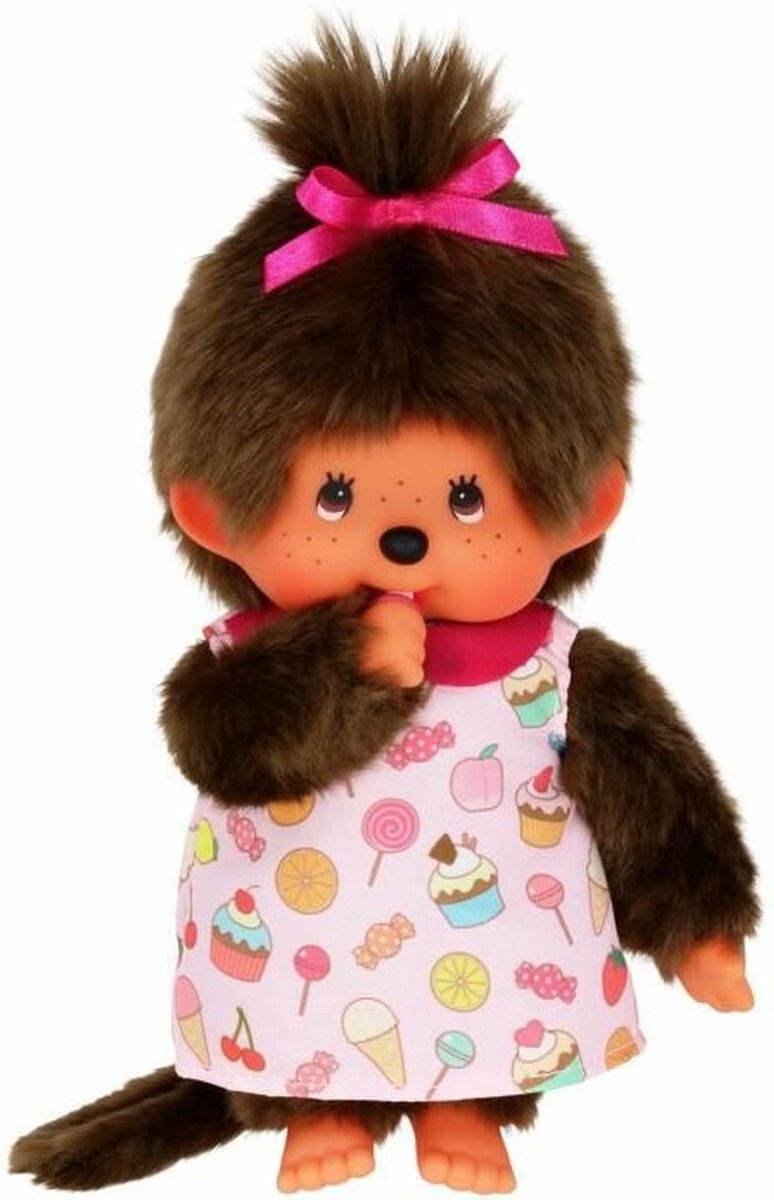Bandai - monchhichi - monchhichi doll candy plush - iconic 80s monkey plush - 20 cm soft plush for kids and adults - toys children 2+ - se233861