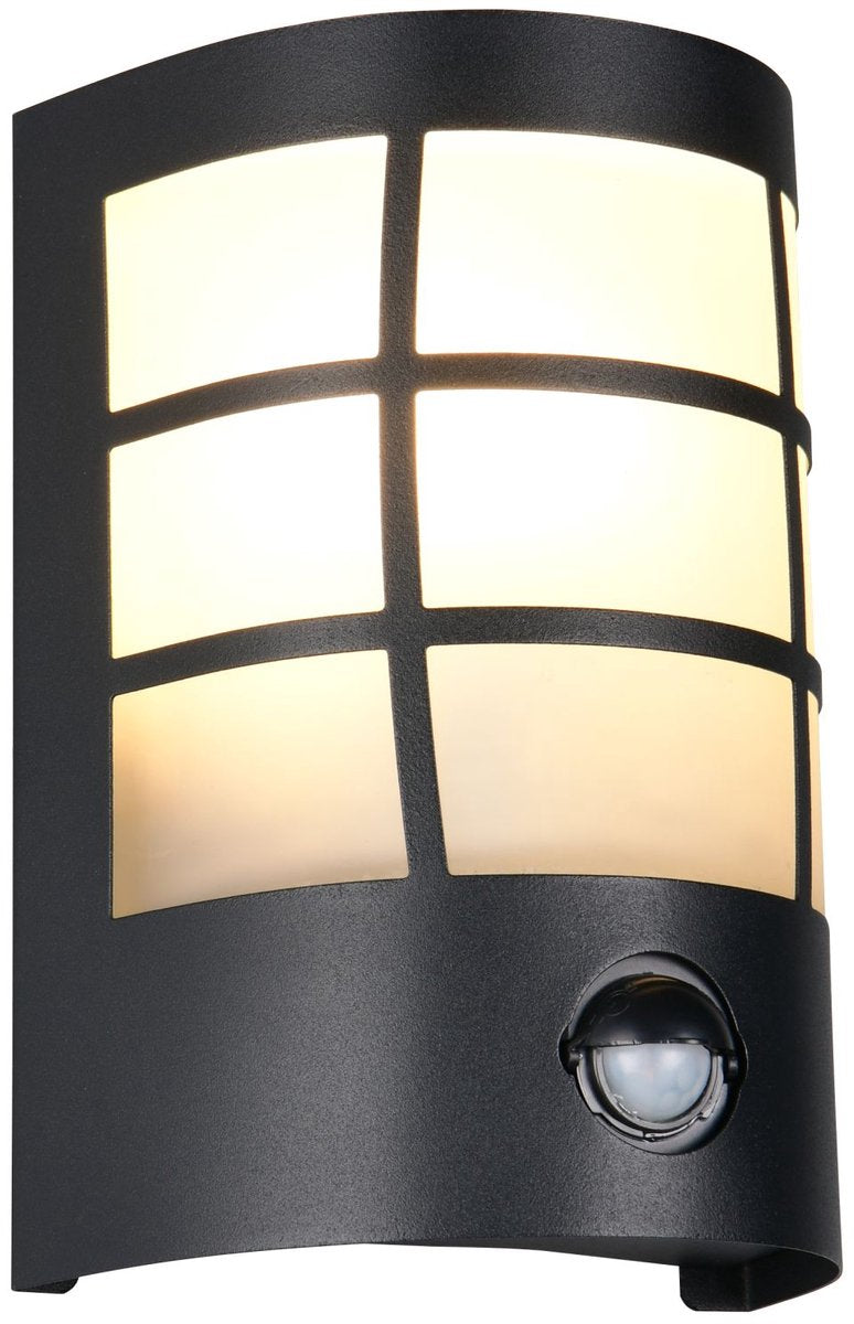 Rl live your light reality sintra - wandlamp - zwart mat - excl. 1x e27 4,9 w - bewegingssensor - wandmontage - buitenverlichting - ip44