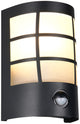 Rl live your light reality sintra - wandlamp - zwart mat - excl. 1x e27 4,9 w - bewegingssensor - wandmontage - buitenverlichting - ip44
