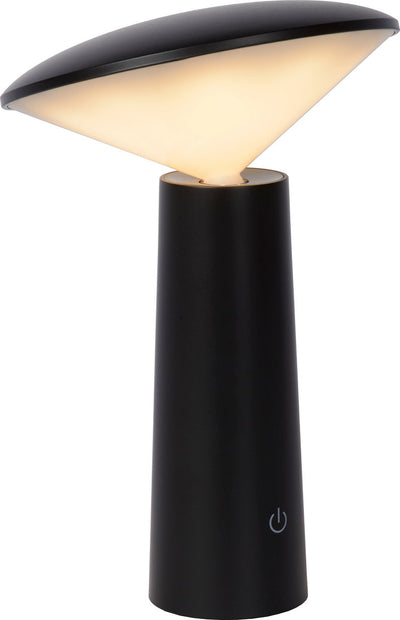 Lucide jive - lampada da tavolo ricaricabile indoor outdoor - batteria ricaricabile - ø 13,7 cm - LED dimmerabile - CCT - 1x3W 2800K 6500K - IP44 - nero