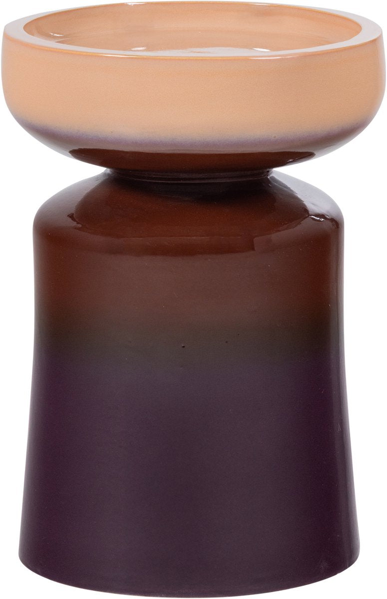 Mesa auxiliar decorativa Woood tumo - cerámica - marrón violeta - 44x35x35