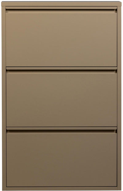 Scarpiera 3 scomparti Wood Sabine - metallo - sabbia - 103x66x16