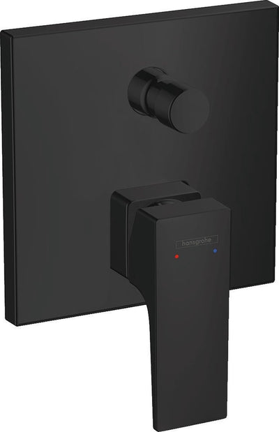 Miscelatore monocomando vasca Hansgrohe metropol ad incasso con maniglia dritta nero opaco