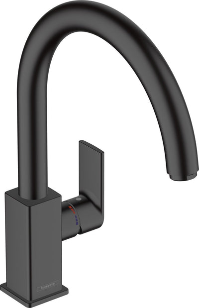 Hansgrohe barniz forma m35 - grifo mezclador de cocina - control monomando - tamaño 35 mm - caño giratorio - negro mate
