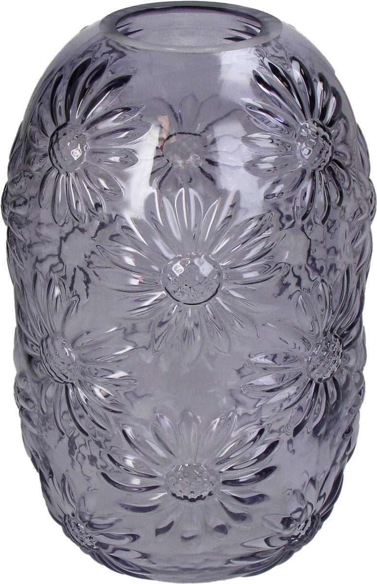 Vaso collezione Hd in vetro viola 15x15x24cm