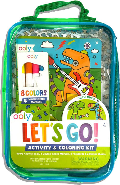 Ooly - ¡vamos! kit de actividades para colorear - robo dinos