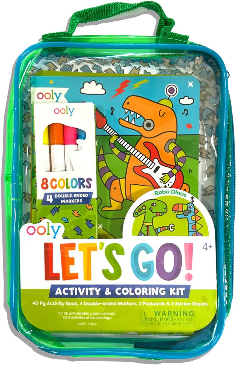 Ooly - ¡vamos! kit de actividades para colorear - robo dinos