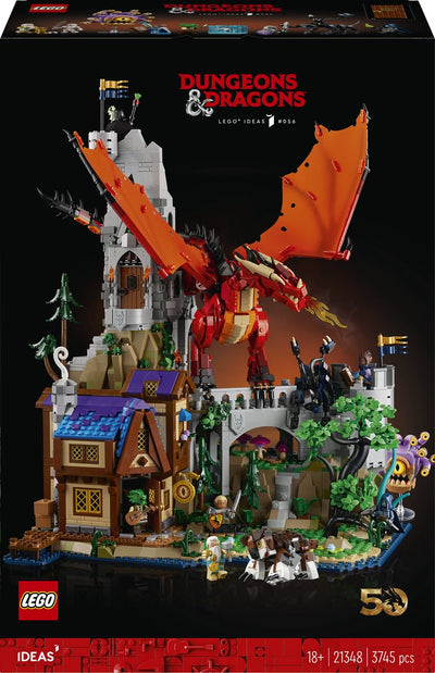 Lego ideas - mazmorras de dragones: la historia del juguete de construcción del dragón rojo (21348)