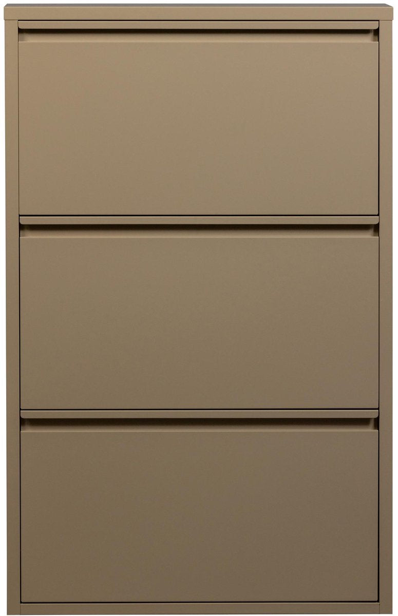 Scarpiera 3 scomparti Wood Sabine - metallo - sabbia - 103x66x16