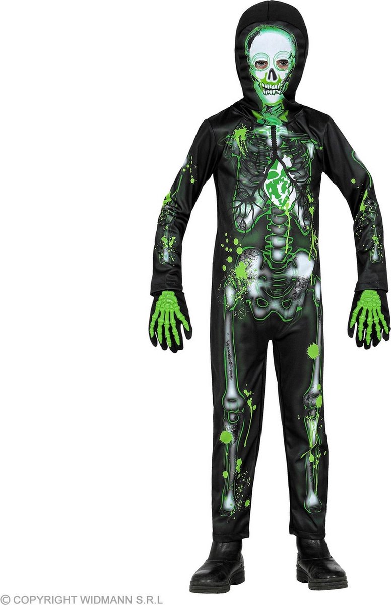 Costume da bambino scheletro avvelenato e nauseato di Widmann