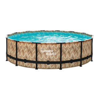 Olas de verano marco de élite de piscina 427 x 107 cm de roble ligero
