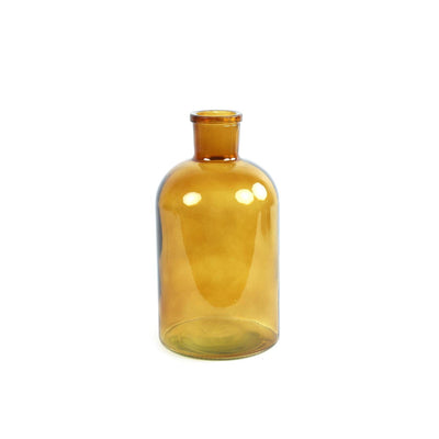 Countryfield jarrón cristal botella amarillo 14,5x14,5x27cm