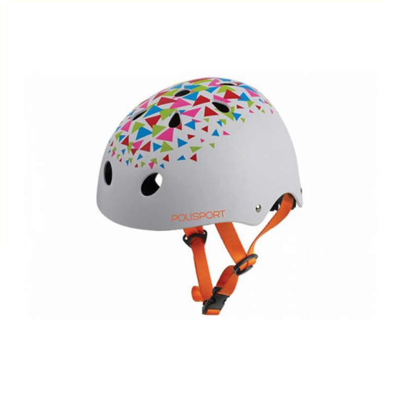 Polisport urban radical fietshelm s 53-55cm triangles wit Goudanje