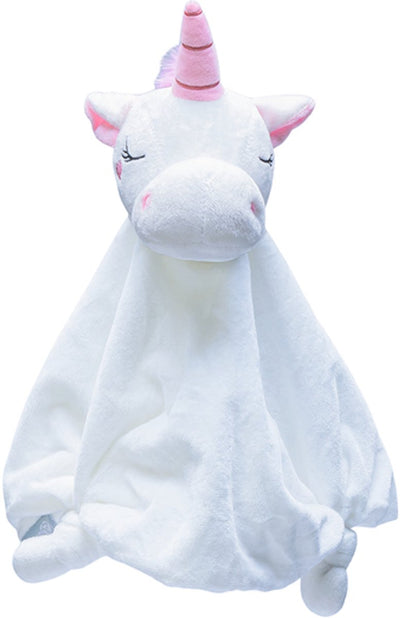 Beeztees puppy speelgoed knuffeldoek unicorn - puppy knuffel - honden speelgoed - pluche - wit - 33x25x14 cm