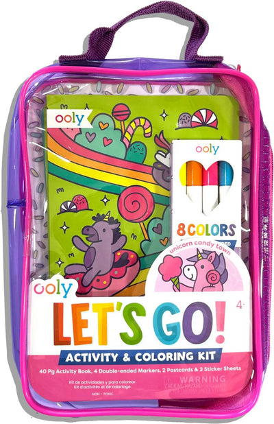 Ooly - ¡vamos! kit de actividades para colorear - ciudad de dulces de unicornio