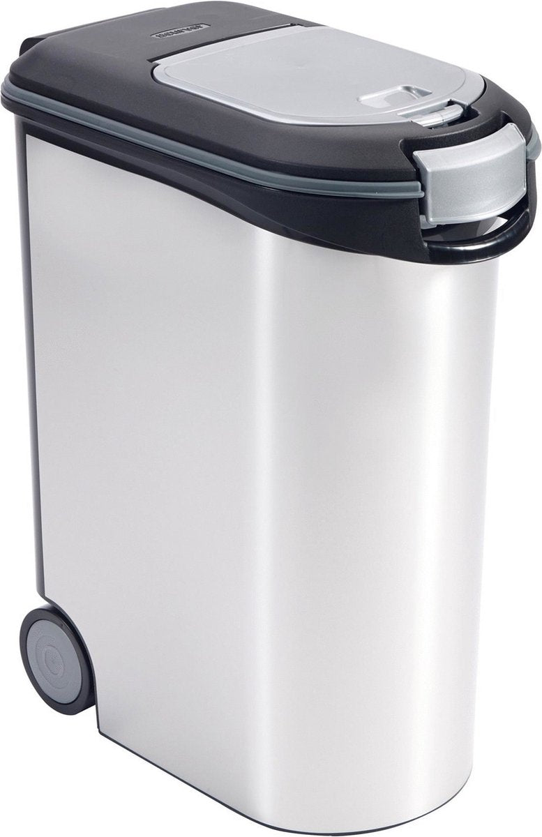 Contenedor de comida Curver para perros o gatos - 54l - 20kg - 49x28x60,5cm - metálico