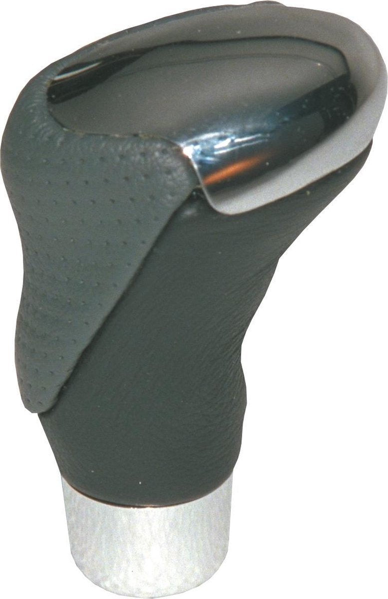 Carpoint pookknop chroom zwart-grijs leder