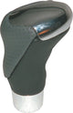 Carpoint pookknop chroom zwart-grijs leder