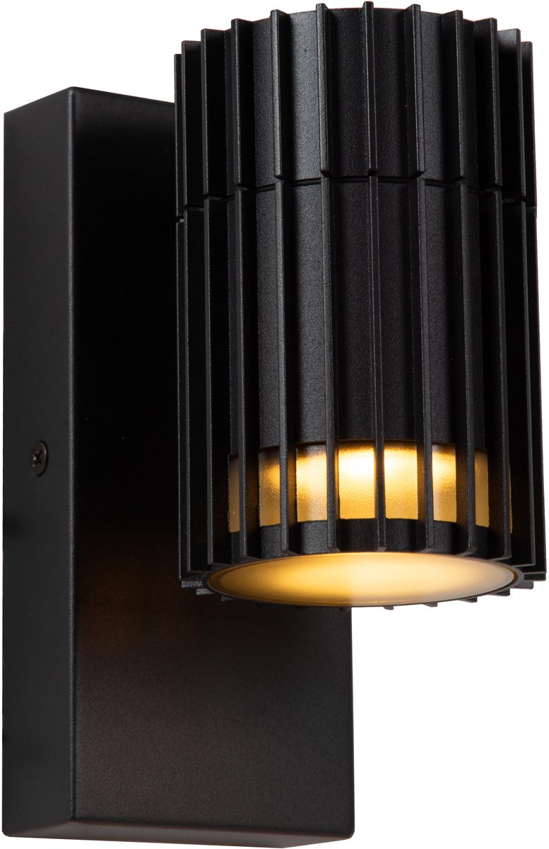 Lucide timbala - faretto da parete interno esterno - 1xgu10 - ip44 - nero | essenziale