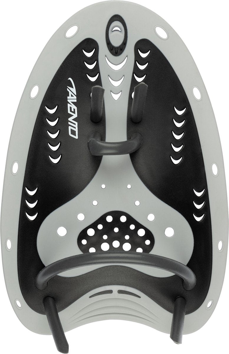 Avento - palas de natación - plata negro
