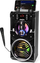 Squeak beatboxer sq1000 bluetooth 5.1 karaoke speaker - draagbare bluetooth luidspreker - fm radio - led verlichting - zwart