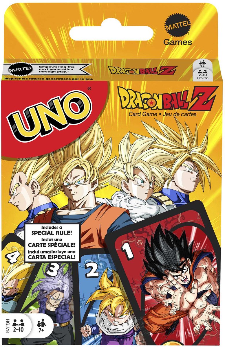 Giochi Mattel uno dragonball z - gioco di carte - bambini - adulti - regalo - inglese
