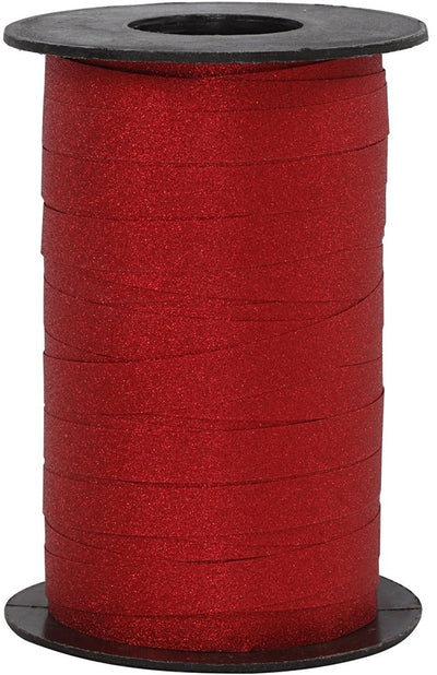 Nastro regalo aziendale Creativ, l: 10 mm, glitter, rosso, 100 m 1 rotolo