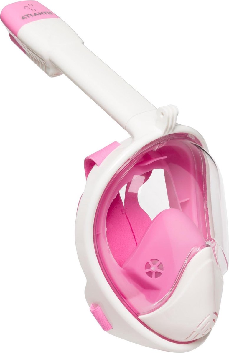 Máscara de snorkel Atlantis 2.0 - gafas de buceo - snorkel - set de snorkel - máscara completa - adultos - blanco rosa - s m