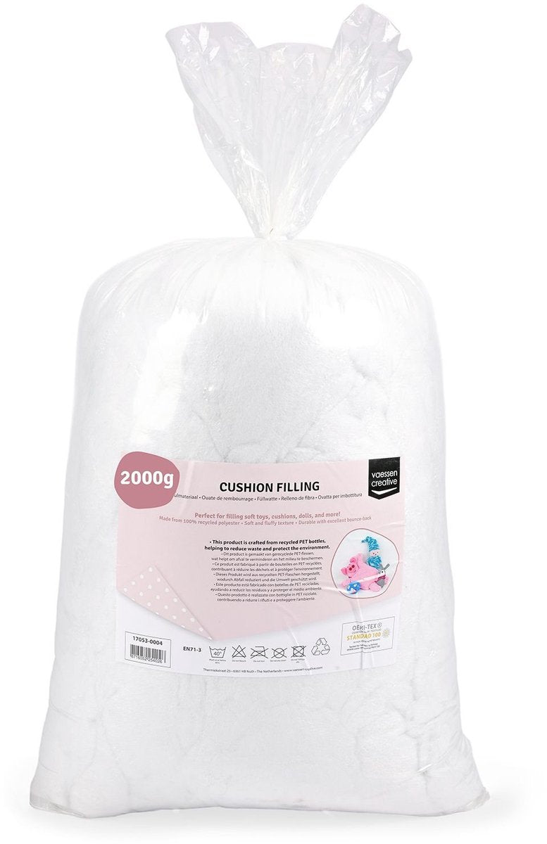 Vaessen creative • material de relleno de poliéster blanco 2000g