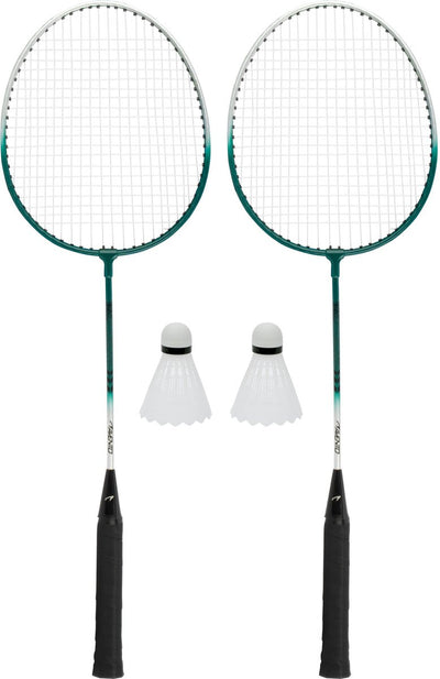Avento - set da badminton power speed - acciaio - verde argento - set di 2