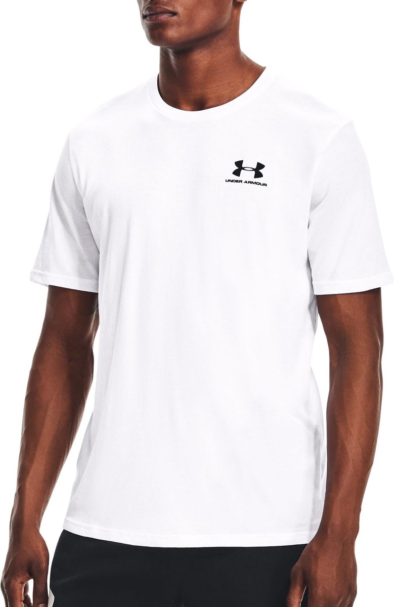 Maglia sportiva da uomo Under Armour UA M Sportstyle LC SS-WHT - bianca - nera