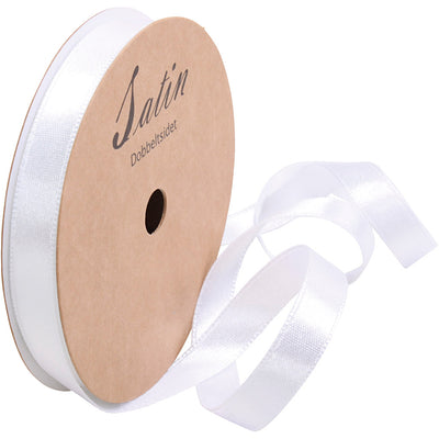 Creativ Company Satin Ribbon, B: 10 mm, blanco, 10 m 1 rollo