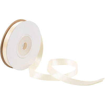 Creativ Company Satin Ribbon, B: 10 mm, crema, 10 m 1 rollo