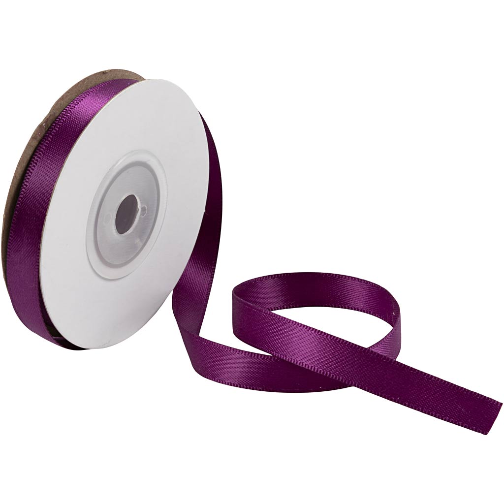 Creativ Company Satin Ribbon, B: 10 mm, morado oscuro, 10 m 1 rollo