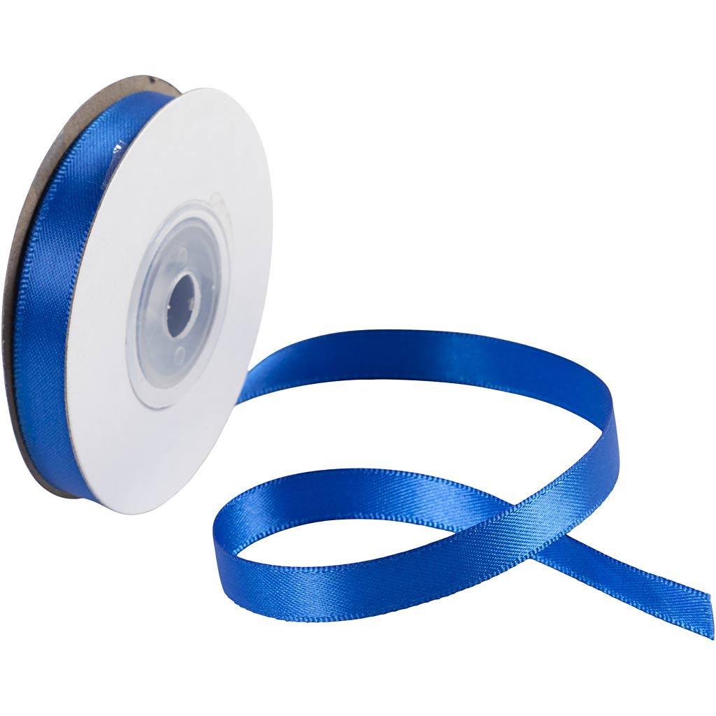 Nastro di raso Creative Company, l: 10 mm, blu, 10 m 1 rotolo