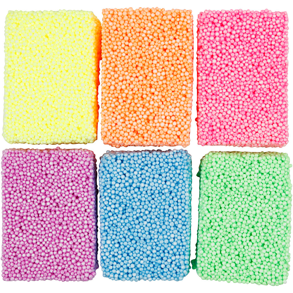 Colores de neón de arcilla de espuma suave, 6x10gr.