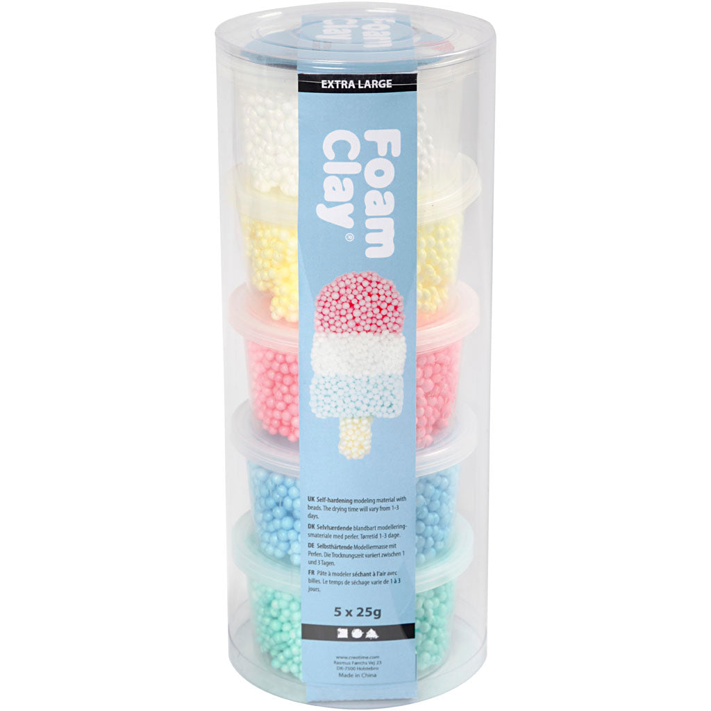 Arcilla de espuma extra grande, 5 colores