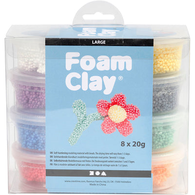 Arcilla foamizada grande, varios colores, 8x20 gr 1 caja