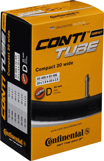Continental compact 20 wide - camera d'aria per bicicletta - valvola olandese - 40 mm - 20 x 1,90 - 2,5