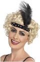 Smiffys - diadema - charleston - con pluma - negro