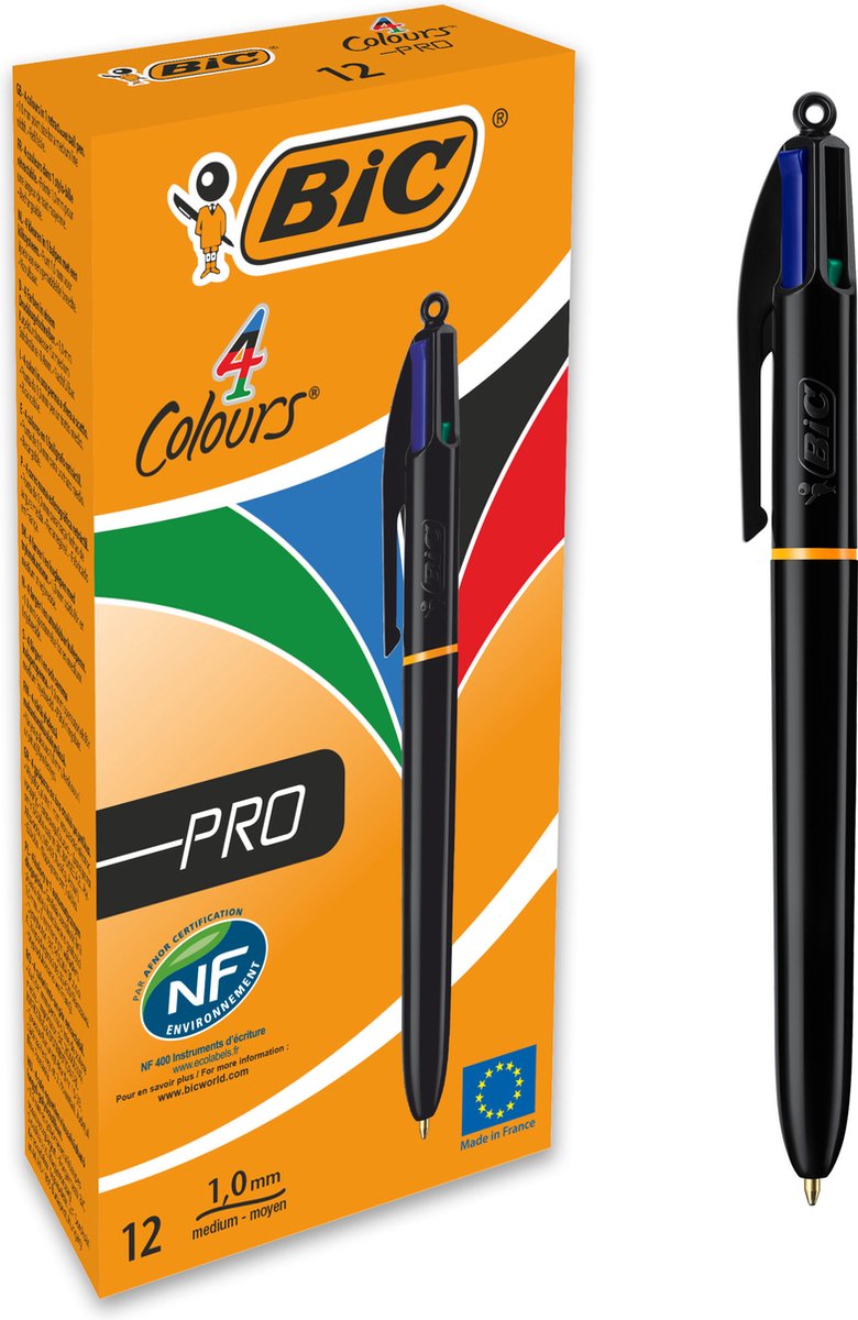 Bolígrafo 4 colores pro 0,4 mm azul, negro, rojo, verde