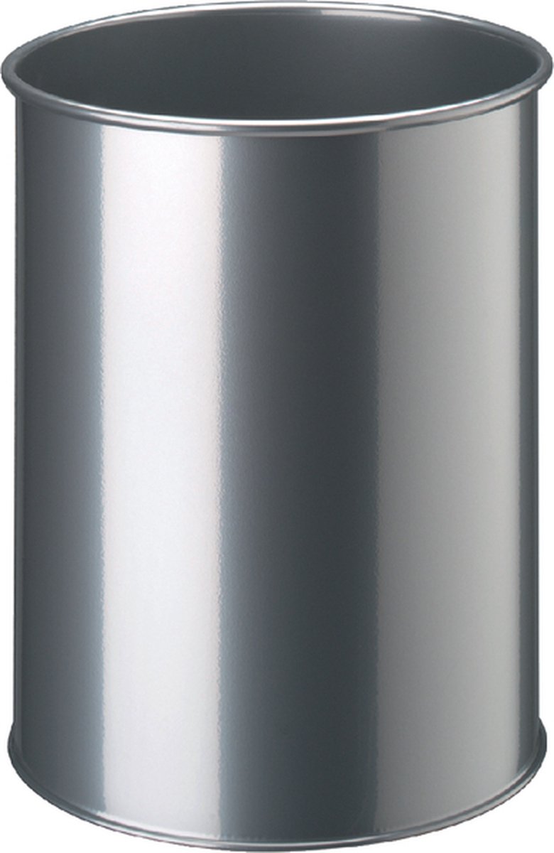 Durable papierbak 15 liter rond zilver