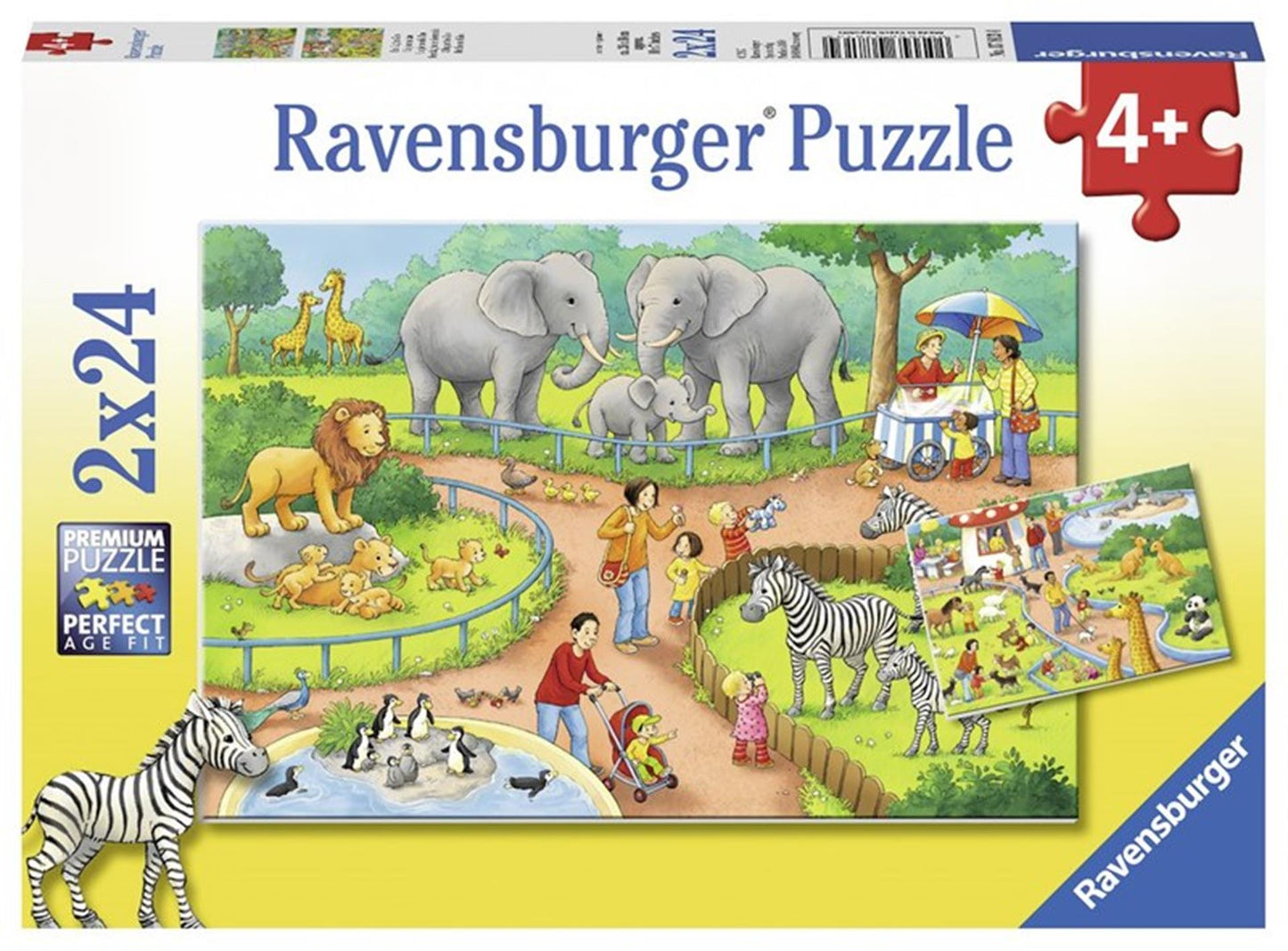 Ravensburger - Puzzle Un giorno allo zoo 2x24 pezzi